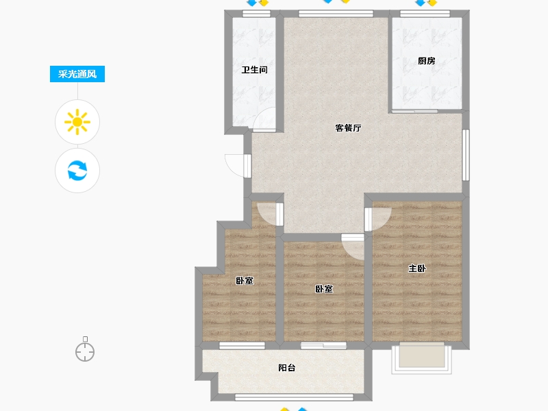 山东省-聊城市-润诚吉祥苑-88.80-户型库-采光通风