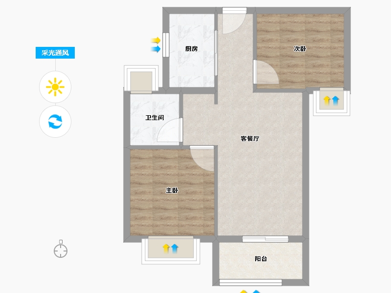 福建省-三明市-瑞泉景苑-58.40-户型库-采光通风