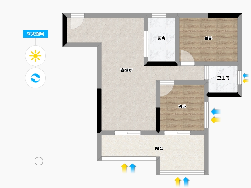 贵州省-安顺市-世通山语湖-57.53-户型库-采光通风