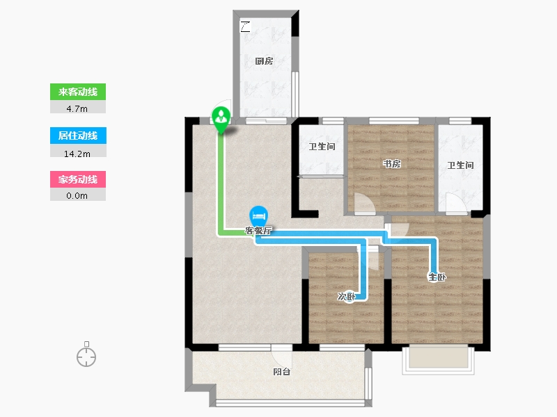 山东省-淄博市-金城荣基柳泉书院-94.40-户型库-动静线