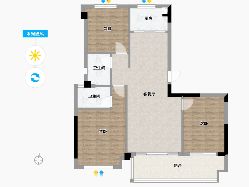 福建省-三明市-沙县品润凤麟台-87.90-户型库-采光通风