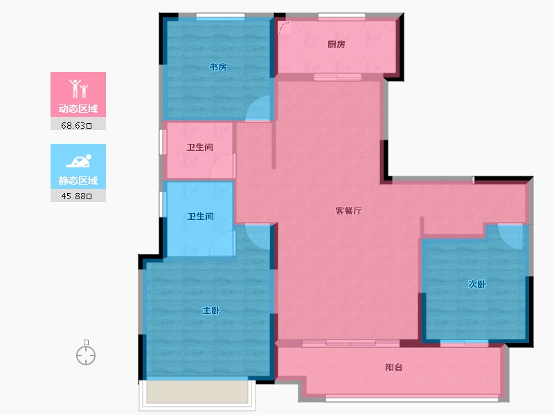 山东省-淄博市-金科集美嘉亿-103.20-户型库-动静分区