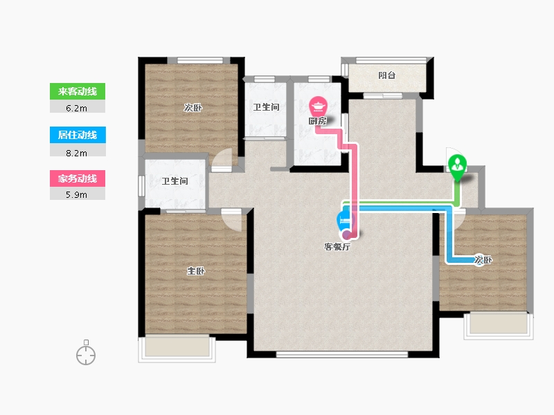 陕西省-咸阳市-先河世纪城-122.40-户型库-动静线