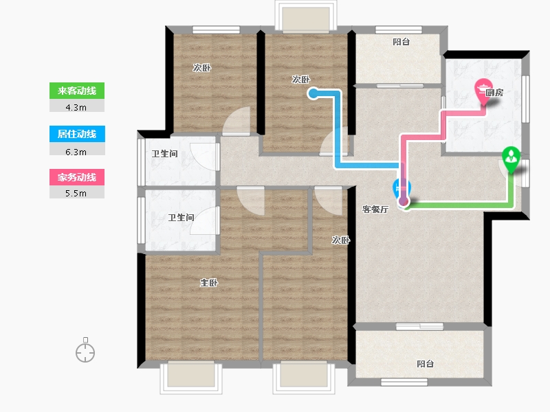 广东省-江门市-中梁旭辉壹号院-109.56-户型库-动静线