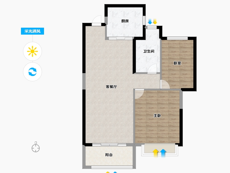 广东省-江门市-台山恒大名都-91.63-户型库-采光通风