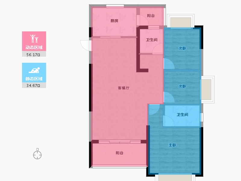 广东省-江门市-台山恒大名都-81.90-户型库-动静分区