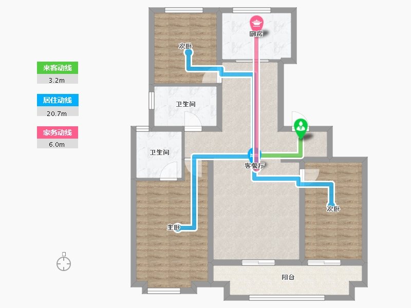 内蒙古自治区-通辽市-通辽富力城Ⅱ期-97.84-户型库-动静线