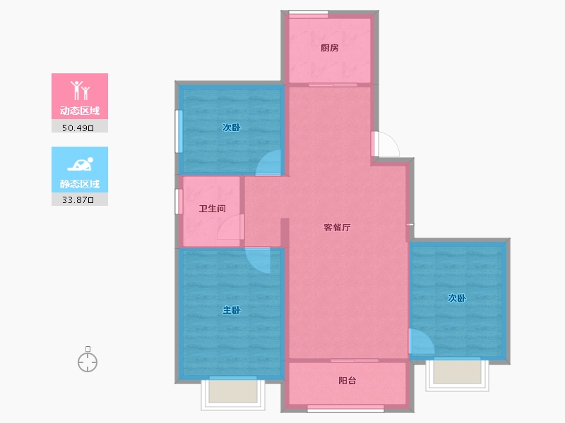 内蒙古自治区-通辽市-星湖世家北区-76.34-户型库-动静分区