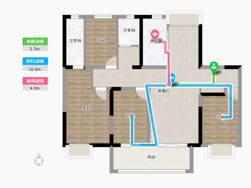 山东省-淄博市-天鸿万象-100.96-户型库-动静线