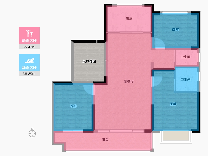 山东省-淄博市-墨香居-91.78-户型库-动静分区