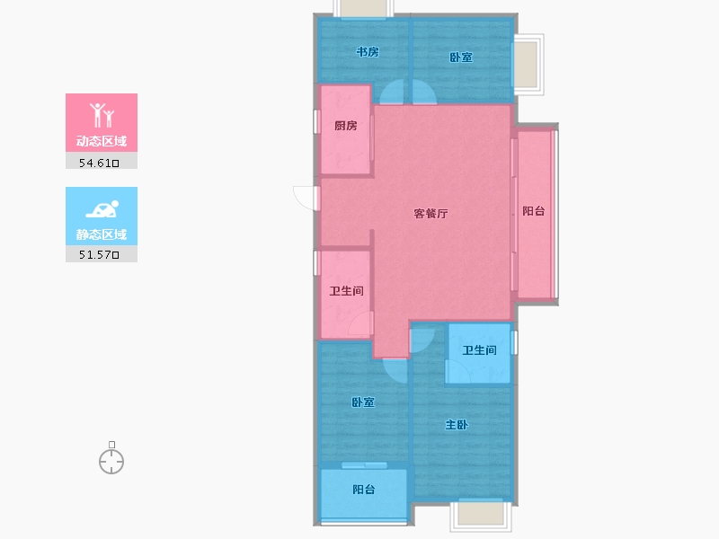 福建省-三明市-瑞泉景苑-96.80-户型库-动静分区