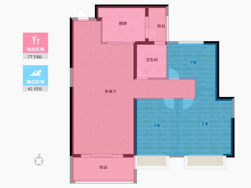 广东省-江门市-台山恒大名都-108.98-户型库-动静分区