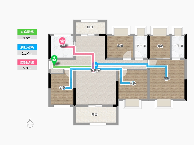 广东省-江门市-碧桂园·滨江天元-109.06-户型库-动静线