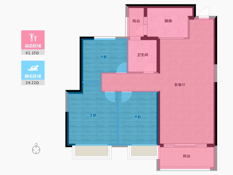 广东省-江门市-台山恒大名都-86.00-户型库-动静分区