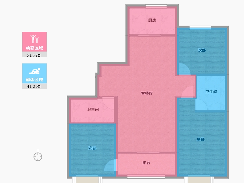 内蒙古自治区-通辽市-星湖世家北区-83.67-户型库-动静分区