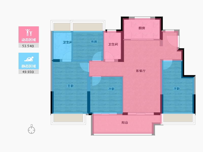 江苏省-盐城市-盐城凤樾府-92.80-户型库-动静分区