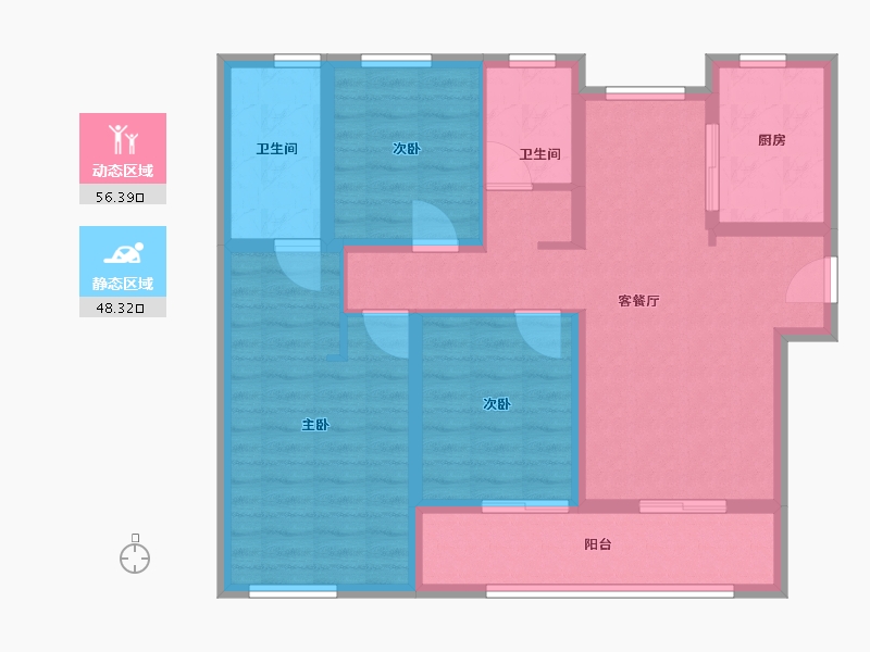 陕西省-西安市-中南春风南岸-93.00-户型库-动静分区