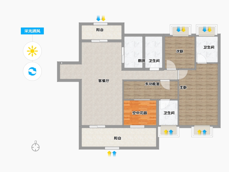 广东省-江门市-保利中心-117.54-户型库-采光通风