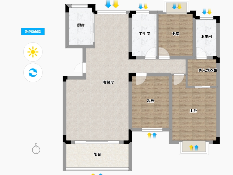 湖北省-宜昌市-交投十里春风-103.27-户型库-采光通风