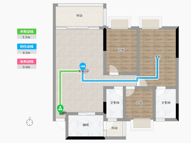 贵州省-安顺市-安顺凤凰林苑-90.98-户型库-动静线