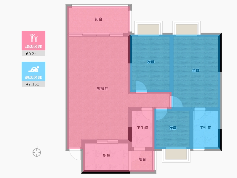 贵州省-安顺市-安顺凤凰林苑-90.98-户型库-动静分区