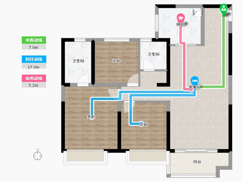 山东省-淄博市-金科集美嘉亿-100.00-户型库-动静线