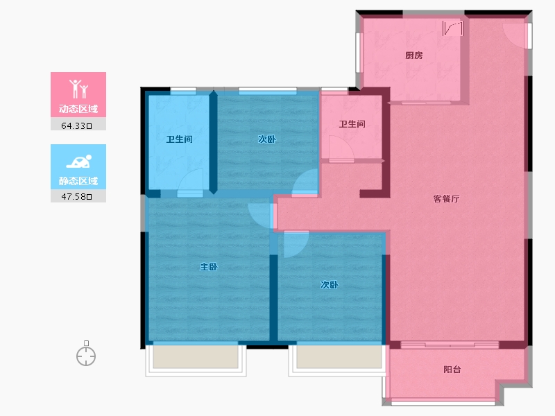 山东省-淄博市-金科集美嘉亿-100.00-户型库-动静分区