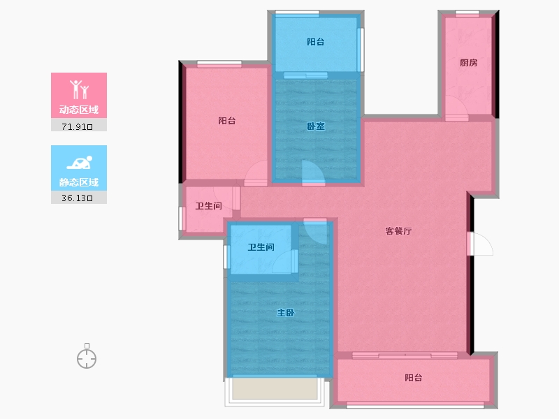 贵州省-安顺市-国风原著-95.63-户型库-动静分区