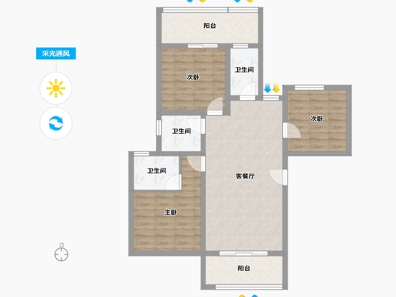 贵州省-安顺市-国风原著-85.04-户型库-采光通风