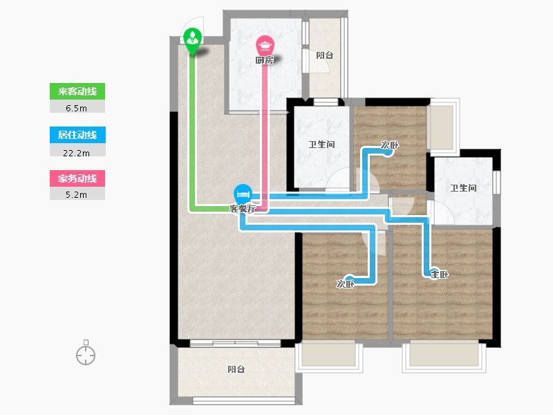 广东省-江门市-台山恒大翡翠华庭-91.05-户型库-动静线