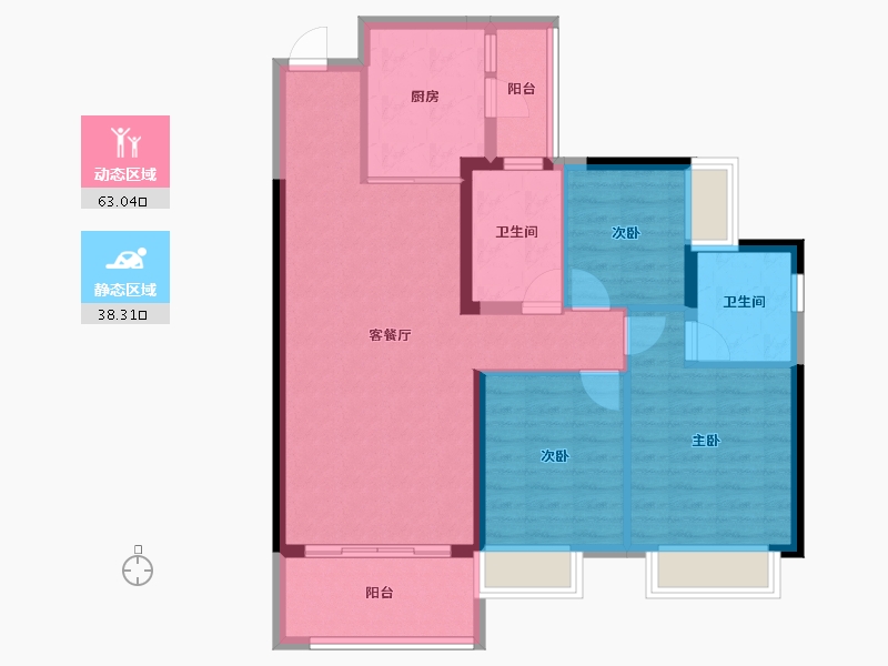 广东省-江门市-台山恒大翡翠华庭-91.05-户型库-动静分区