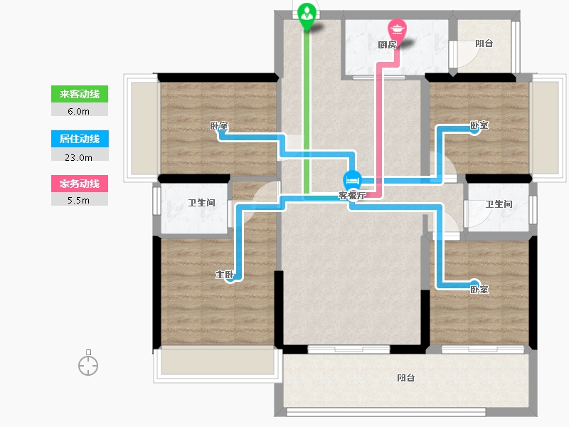 广西壮族自治区-百色市-伴山江湾-106.00-户型库-动静线