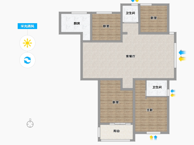 山东省-聊城市-骏宏·东晟御景-112.00-户型库-采光通风