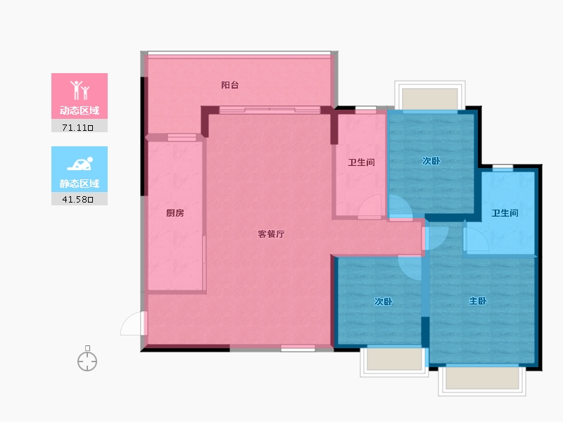 广东省-江门市-台山恒大翡翠华庭-101.86-户型库-动静分区