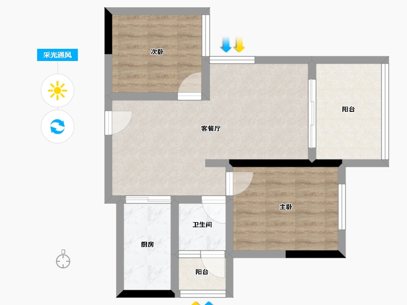 贵州省-安顺市-世通山语湖-55.27-户型库-采光通风