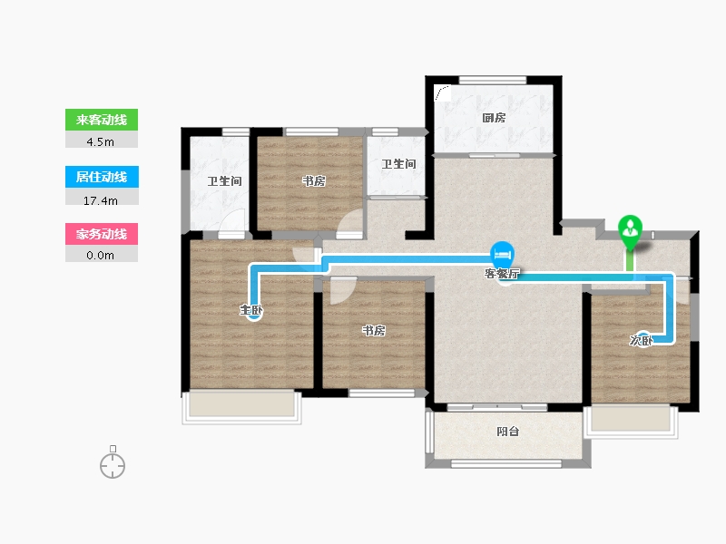 山东省-淄博市-金科集美嘉亿-114.40-户型库-动静线