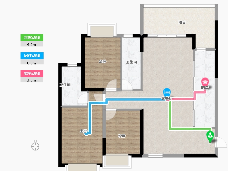 广东省-江门市-台山恒大翡翠华庭-104.86-户型库-动静线