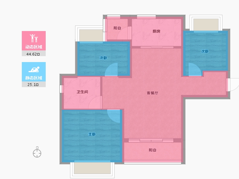 广东省-江门市-台山恒大翡翠华庭-61.80-户型库-动静分区