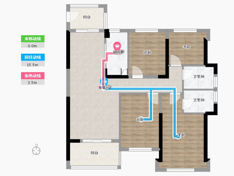 福建省-三明市-沙县品润凤麟台-95.62-户型库-动静线