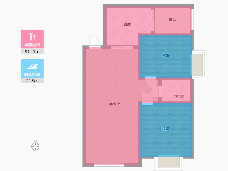 湖南省-长沙市-1-80.00-户型库-动静分区