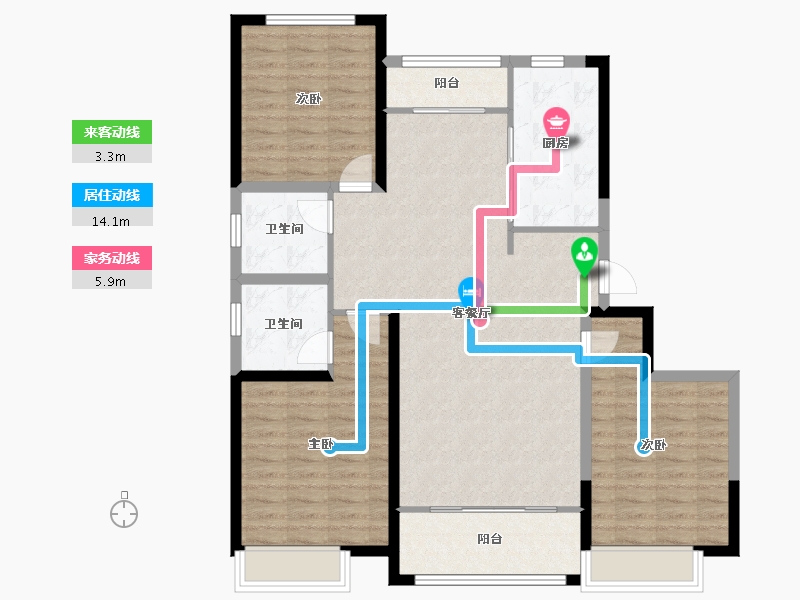 陕西省-咸阳市-先河世纪城-110.40-户型库-动静线