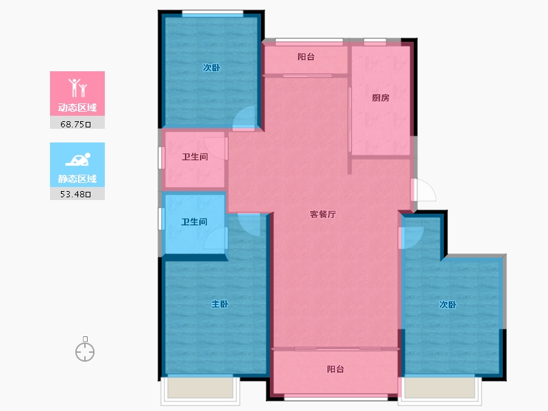 陕西省-咸阳市-先河世纪城-110.40-户型库-动静分区