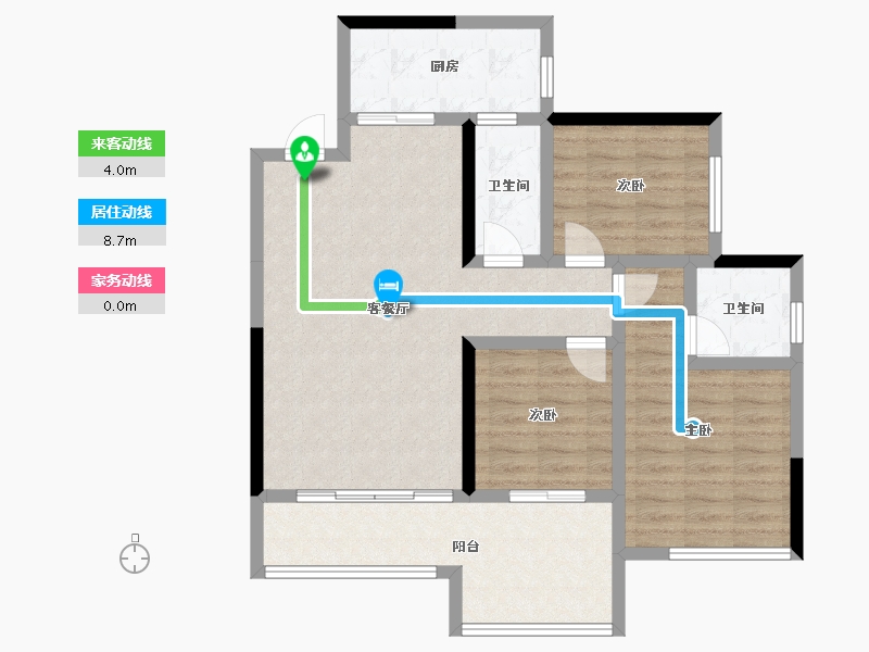 贵州省-安顺市-世通山语湖-87.30-户型库-动静线