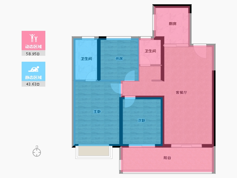 江苏省-盐城市-仁恒滨河世纪-92.00-户型库-动静分区