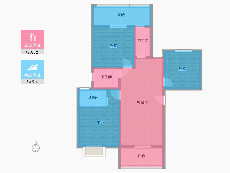 贵州省-安顺市-国风原著-83.19-户型库-动静分区