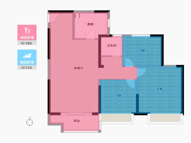 山东省-淄博市-金科集美嘉亿-92.00-户型库-动静分区