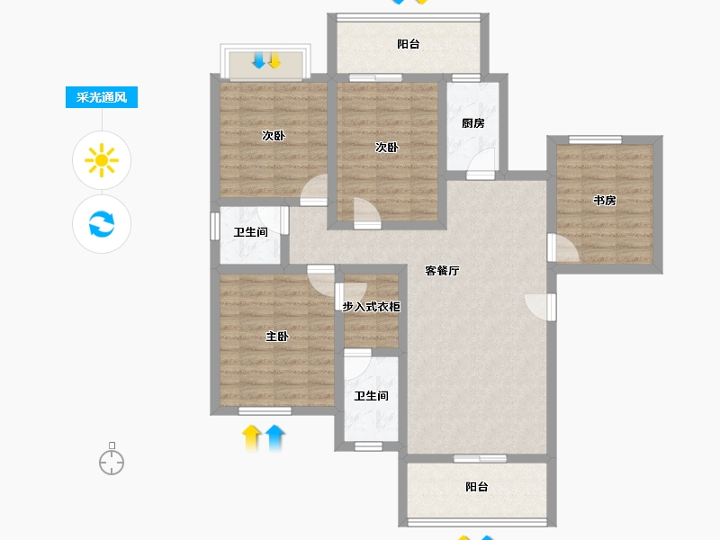 贵州省-安顺市-国风原著-104.32-户型库-采光通风