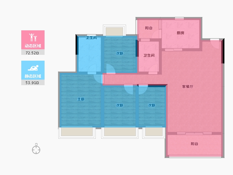 贵州省-安顺市-安顺凤凰林苑-112.13-户型库-动静分区