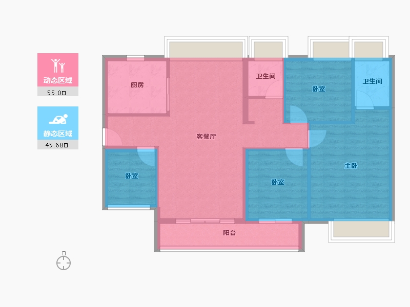 广东省-江门市-保利中央公馆-91.00-户型库-动静分区