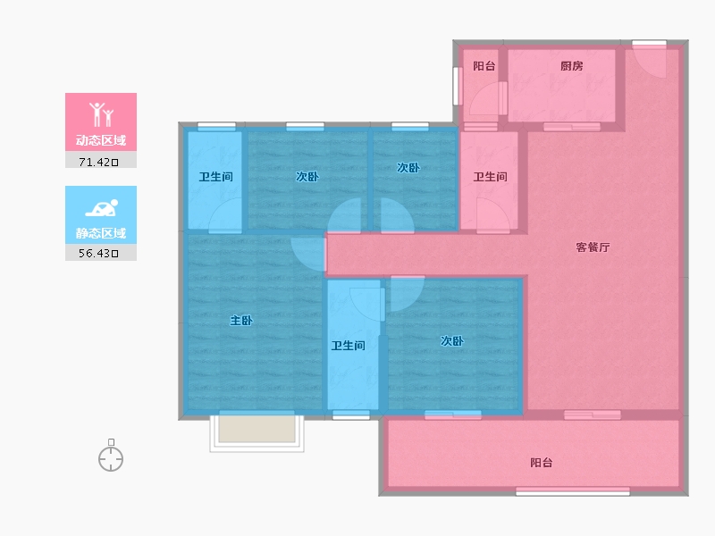 广东省-江门市-灏晟华园-115.18-户型库-动静分区